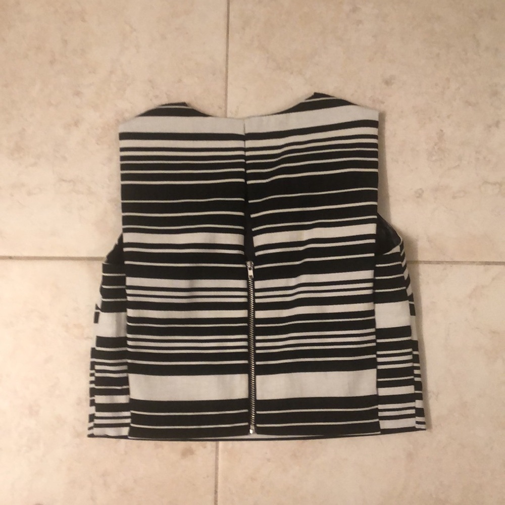 Miss Selfridge stripe Zip Crop Top - Picture 2 of 3